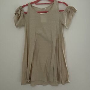 Lollipop Star Tunic Top Or Dress Cold‎ Shoulder Scoop Neck Aqua Size Small